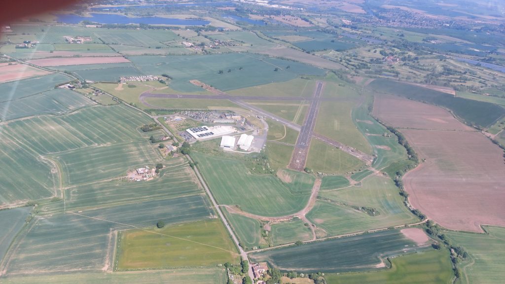 An aerial view of Tollerton Airfield from c. 1,500' AGL. 